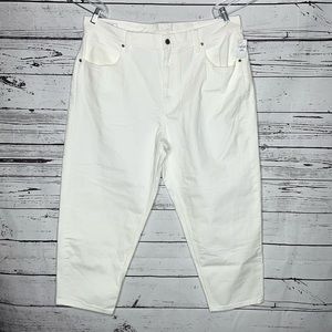 Gap NWT Size 35/20R White 5 Pocket High-Rise Barrel Denim Jeans